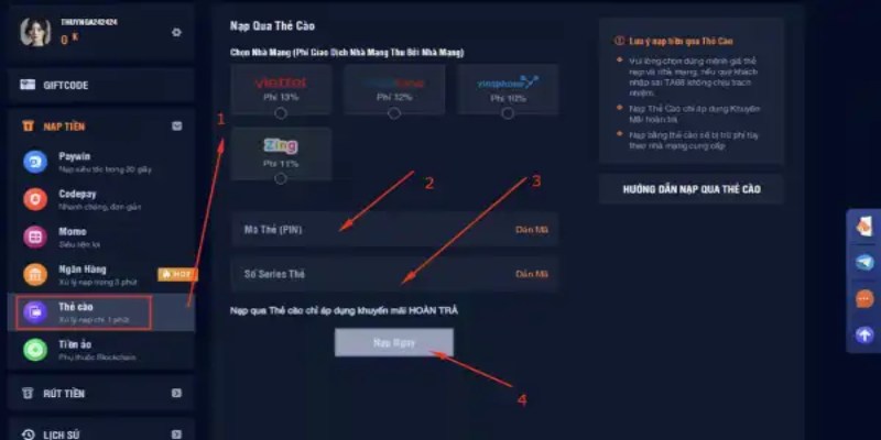 Lựa chọn phương thức nạp tiền phù hợp